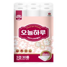 오늘하루 100%천연펄프 3겹, 1개, 30롤, 27m