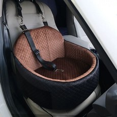 반려견카시트 강아지카시트 애견 높이형 분리형 그레이 차량용 세탁 조수석 두꺼운형, B. 검정색갈색 메인 이미지 상품