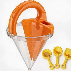 新款玩沙漏斗 沙灘玩具 兒童戶外遊戲工具, 橙色 3件套挖沙, 1g, 1個