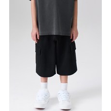 MUSINSA STANDARD KIDS 더블 니트 카고 버뮤다 스웨트 팬츠 [블랙] 417084