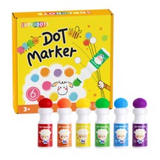 Mommywant 兒童點點塗色筆套裝組，安全無毒，色彩鮮豔，激發創意, 6色禮盒套組-大盒, 1套