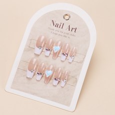 2026新款穿戴甲小香風貓眼高級感手工美甲甲片珍珠閃鑽辣妹指甲片, 1個, BY1896:手工甲XS碼#10片/袋