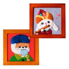 ADICO DIY羊毛氈方形相框, 1個, 吹笛少年