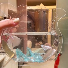 桃園熱銷 鬥魚魚缸擺件創意花瓶ins風異性造景魚缸金魚小型辦公室家用缸, 【冰川石】+缸, 1個