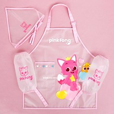 토시 핑크퐁 두건 3종세트 하트 앞치마