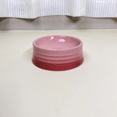 陶瓷寵物碗 貓咪狗狗適用 斜口設計 多尺寸高腳碗, 1個, 矮腳平口小碗（12.5X5CM）,漸變淺黃, 漸變淺黃