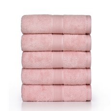 록신 프리미엄 호텔수건 레이온 40수 180g 40x90 부드럽고 항균력 좋은 수건 욕실용 가정용 선물용 다용도 고급 타올, 5개, 베이비핑크