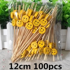 하트 꽃 모양 대나무 꼬치 뷔페 컵케이크 과일 디저트 스틱 칵테일 웨딩용, 1개