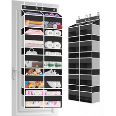 Clothink 5단 문뒤 대용량 수납함 10칸 수납 선반 침실 주방 욕실 다용도, 1개, 검은색