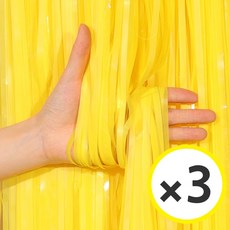 파티커튼 42colors 홀로그램/새틴/파스텔/샤이니 은박수술 포토월 벽 배경 장식커튼 [에브리띵스마일], 파스텔 옐로우, 3개