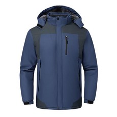 GAXIDES 남성용 스키 재킷 방수 방풍 레인 후드 포함 블랙. 268192 7479137946, 3X-Large, 블루