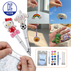 옐로스 KC인증 물에 녹는 플라스틱 말랑 키링 볼꾸 만들기 DIY 세트, 1개, 스노우화이트100g