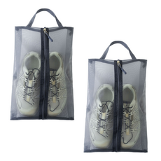 환기 기능 있는 지퍼식 골프용 여행 신발 가방, 2개, 미색