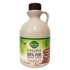웰즐리 팜스 유기농 등급 A 다크 메이플 시럽 946.4ml Wellsley Farms Organic Grade A Dark Maple Syrup 32 oz., 1개