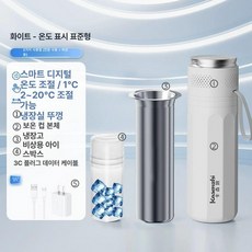 휴대용 인슐린 냉장고 보냉 차량용 냉각기 디스플레이형, 코코넛밀크화이트 듀얼모드 표준 2-in-1 A, 1L