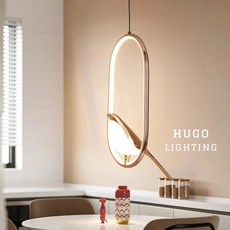 雨果燈飾 法國金小鳥 橢圓LED無極調光調色 一字型中島餐廳燈 喜雀多吊燈 雙喜鵲 過道燈 玄關燈 單吊燈 床頭燈 長盤 (金)直排式 一字型, 特級驅動GM 無極調光調色，附搖控器,三吊燈搖控 /長盤 (金)直排式 一字型