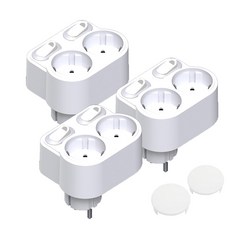 LIVING DUO 旋轉省電式2孔插座 3入+插座安全蓋 2入, 1組