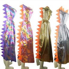 UPST 兒童小恐龍披風鬥篷翼龍翅膀，萬聖節舞會演出服裝遊戲表演服飾，臺灣出貨, 120釐米銀色恐龍披風, 1個