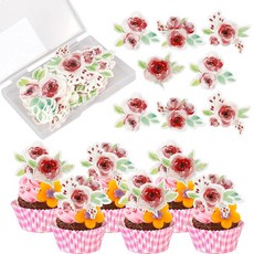 Rsstarxi 63개입 식용 해피 발렌타인데이 컵케이크 토퍼 식용 러브 하트 발렌타인데이 컵케이크 픽 발렌타인데이 케이크 장식 (결혼식 발렌타인데이 파티용), 디자인 5