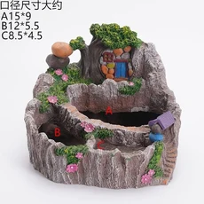 창의적인 대형 송진 하늘 정원 다육 꽃 장식 화분 및 녹색 플레이트 테이블 가짜, 10 L Style