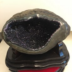 ESP 頂級烏拉圭細晶紫晶繡球花紫晶洞，原礦紫水晶簇，風水擺件, 1個, 1