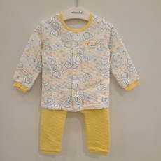 압소바 중계점 알록달록 동물 얼굴 프린트와 화사한 컬러감이 포근함을 주는 유아 가을 겨울 실내복 내의