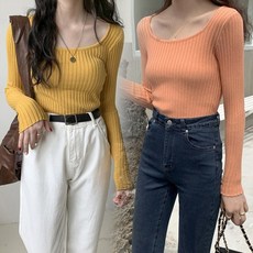 레일라 미엔비 베이직 골지 니트