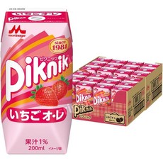 일본 모리나가 피크닉 스트로베리오레 200ml x 24개입 종이팩 상온보관
