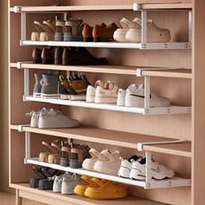 펄픽스 틈새 수납 길이조절 신발장 정리대, 클린 화이트