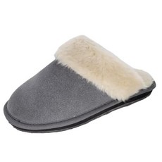 Clarks 여성용 오픈 백 스웨이드 가죽 컴포트 클로그 슬리퍼 JMS0583C - 플러시 인조 모피 트림 - 실내 실외 가정용 슬리퍼 여성용 다크 브라운.