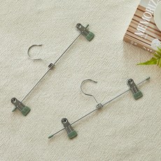 모던하우스 흘러내리지 않는 바지집게옷걸이 2P세트 세이지그린 BT0223021, 단품, 2개