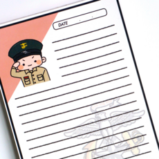 해병대 편지 100장 훈련소 편지 뜯어쓰는 패드 편지지 군인 군대 편지지 곰신