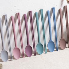 키친팩토리 파스텔 실리콘 수저세트, 버건디핑크, 숟가락 + 젓가락, 1개