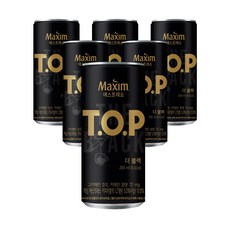 맥심 TOP 티오피 더블랙 200ml 6개입 사무실 캠핑 스터디카페 캔커피, 6개