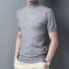 秋冬男裝半高領短袖針織衫