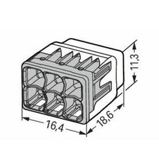 WAGO 2773系列 導線連接器 歐洲原裝進口 適用4mm²線徑, 1個, 2773-406(6孔) 1盒50顆