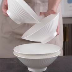 [트라움] 심플 면기 1+1세트 예쁜 호텔식 고급 도자기 그릇, 2개, 화이트