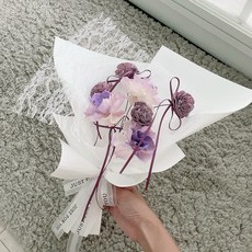 FLEUR ET PAPILLON 花與蝴蝶 人魚紫粉色調蕾絲乾燥花束