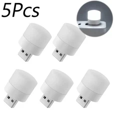 미니 USB 야간 조명 따뜻한 흰색 눈 보호 책 독서등 플러그 컴퓨터 모바일 전원 충전 LED 램프 1 개 10 개, 04 5pcs Warm