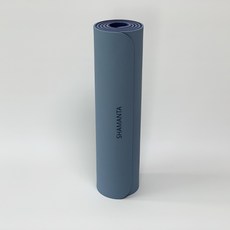 샤만타 요가매트 TPE 두꺼운 안미끄러지는 냄새없는 홈트매트 필라테스매트 운동매트, 애슐리블루+네이비, 1개