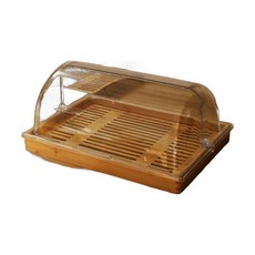 아크릴 빵보관함 커버 투명 뚜껑 빵 진열 보관함 덮개 케이크 푸드커버 돔, 1. 대나무접시+참빗판+가로플랩