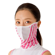 [수이골프 R형] UV 자외선 차단 얼굴 햇빛가리개 골프 등산 조깅 바이크 스포츠 마스크, R-6 번개 핑크, 1개