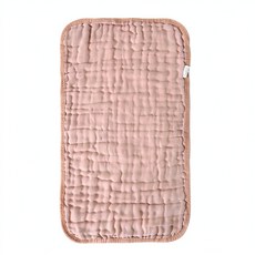六層純棉寶寶口水巾手帕, 黃粉素色童巾25*50cm, 1個
