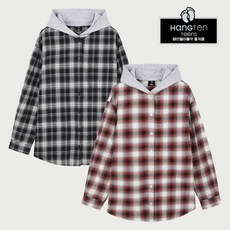 [행텐틴즈 중계점] *2026 최신상 특가SALE* 여아 코튼 체크 후드 셔켓 (2Color) 캐주얼한 후드 배색과 클레식한 체크 패턴 디자인 핏이 예쁜 후드셔츠 남방