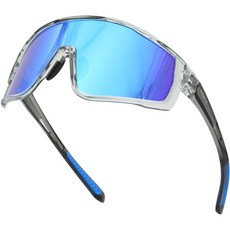 남녀공용 편광 광변색 스포츠선글라스 UV400 전자외선 차단 운전낚시사이클링등산 전용, 1박스, 블루 크리스탈