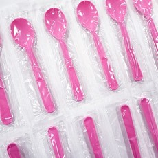 일회용 아이스크림 스푼 12cm 개별포장 핑크, 1개, 500개