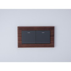 Panasonic國際牌Risna磁吸式黑胡桃木框開關插座面板蓋板【快速出貨】, 1個, 螢光2開關（灰