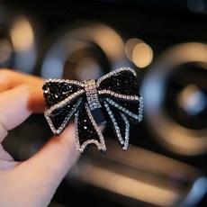 테디베어 차량용 디퓨저클립 럭셔리 데코 에어컨 DIY 선물 고급 실내 자동차 향수 방향제, A. 블랙 다이아몬드 보우 벤트 방향제 1개