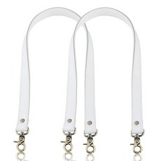 VanEnjoy 정품 가죽 지갑 스트랩 바느질 캔버스 백킹 백 핸들 교체 쌍 화이트. 158391, 화이트