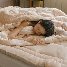 아망떼 소울메이트 장모 극세사 고정밴드 토퍼 SS, 마일드블루